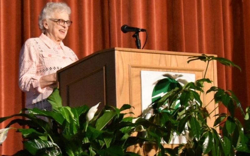 Bill Belian/Contributing Photographer  Guest speaker Shirley Miller, former first lady of Georgia, spoke about her early years living without electricity.