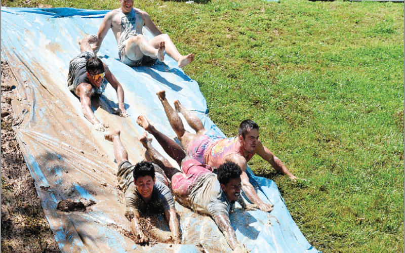 Gracie Taylor • Clay County Progress Hayesville seniors got to take a break from work and enjoy a little fun during last week’s field day that included mud sliding and a day of fellowship with classmates. Graduating seniors will trade in their shorts and T-shirts for caps and gowns on Saturday, May 25 when they receive diplomas in a ceremony at the football field. In case of rain, the venue will move to the gymnasium.