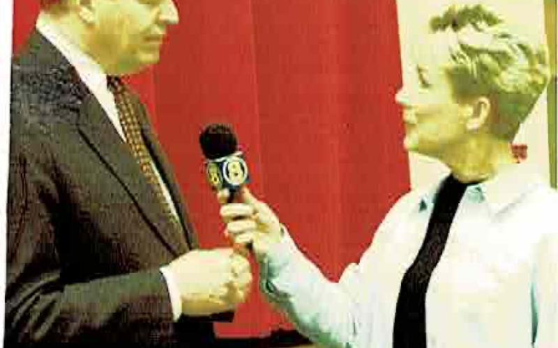Photo by David Brown Alabama State Senator Richard Shelby being interviewed by Catherine Brown on the television series “About Town with Catherine Brown.”