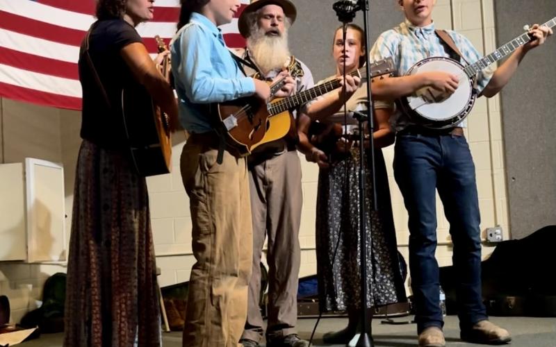 The Gladson Family members are, from left, Juliet, Lindy, Todd, Lemuel and Harlen Gladson. They will be performing at the Brasstown Community Center at 7 p.m. Saturday, June 8.