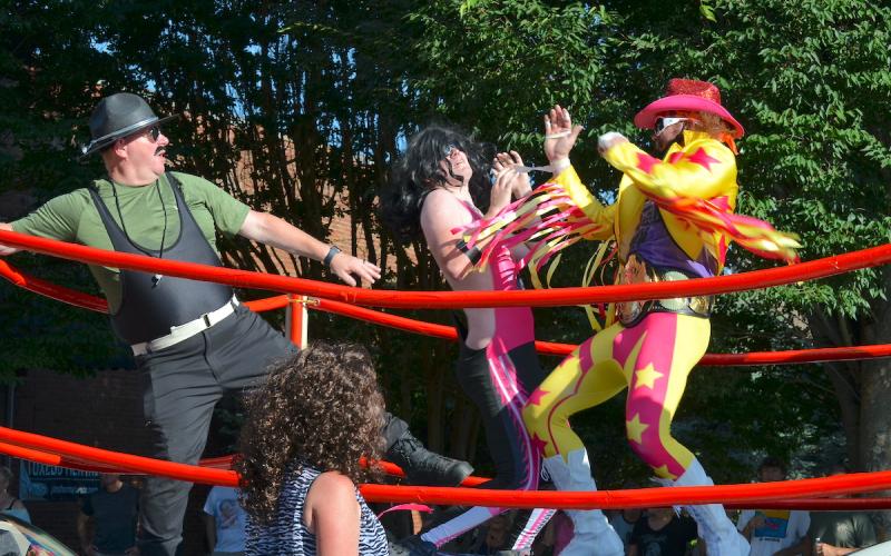 The 2023 80’s era wrestlers throwing down at fund-raiser.