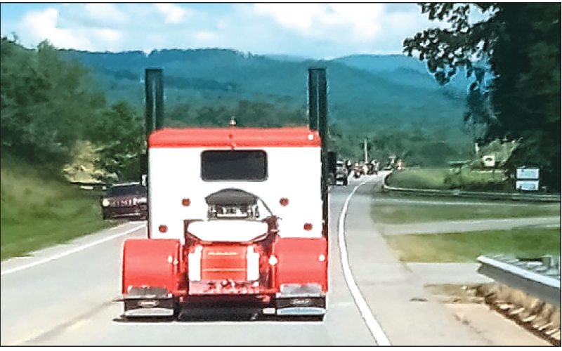 Facebook photo B.J. Kitchens is transported to the cemetery via a Peterbilt truck that he previously owned.