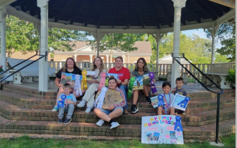 Members of the 4H Clay County Trails and Rails Club submitted their artistic work to the state level in Raleigh, N.C. From left is Levi Roberson, Lexie Roberson, Caity Webb, Lilly Morhardt, Breanna Patterson, Seylah Brown, Alex England and Ray England.