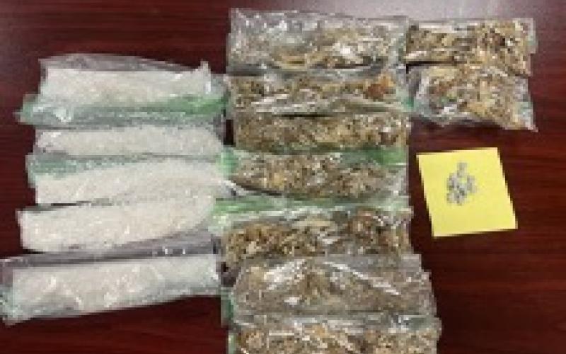 Evidence seized during the investigation includes methamphetamine and mushrooms.