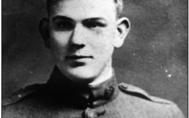 Andy Padgett wearing his WWI jacket.