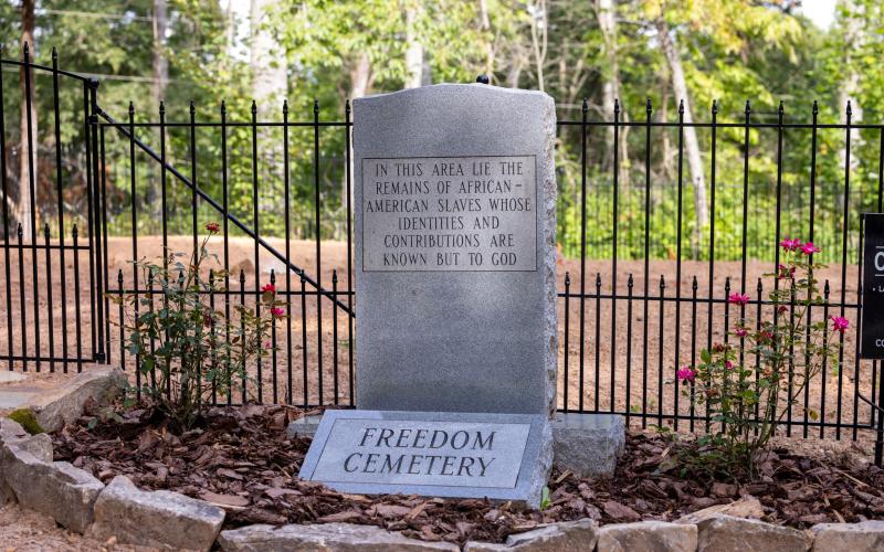 Clay County Historical &amp; Arts Council placed the marker in 2016, as they began preservation of the slave graveyard, which became Freedom Cemetery. There are 27 unidentified people buried there.