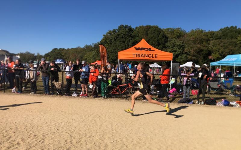Porter Hood hits his stride at the finish line.