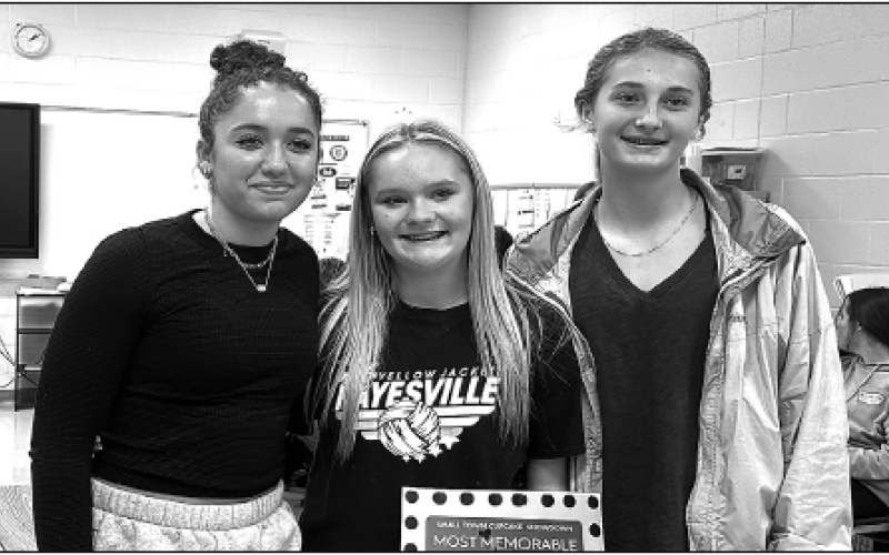 Latresa Phillips • The Graham Star  D1 Decorators are, from left, Aaliyah Jackson, Madison Sullivan and Sydney Greenstone.