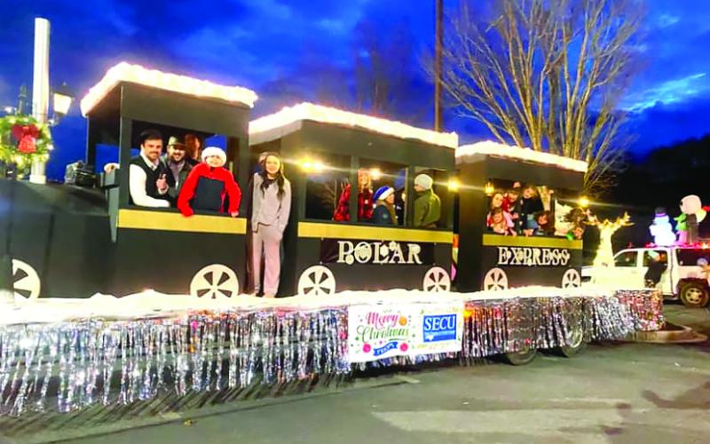 The Polar Express was among the extraordinary floats in Saturday’s Hayesville Christmas Parade which boasted a procession of about 80 entries including cars, side-by-sides, horses and marching band among the array of unique floats. The Polar Express took the award for Best Overall Float, representing the State Employees Credit Union.