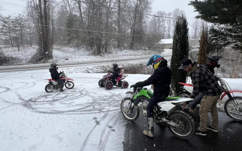 No one was going to stop Camden Carson, Rialen Braxton and Jared Tanner from having  power rides un in the snow.
