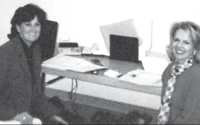 June York, right, is joined by long-time associate Clara Reffi tt in the earlier years of banking