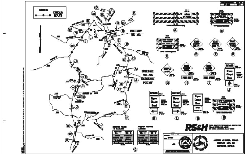 Bridge #88 over Hyatt Mill Creek will be under construction from Thursday, April 3 through March 1, 2026. Myers Chapel Road will be closed to through traffi c.