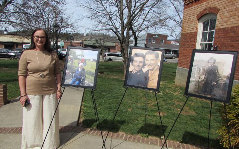 Lorraine Bennett • Clay County Progress Dorinda Sorangelo stands with photographs of her grandmother, Anna Emond Wojtalik.