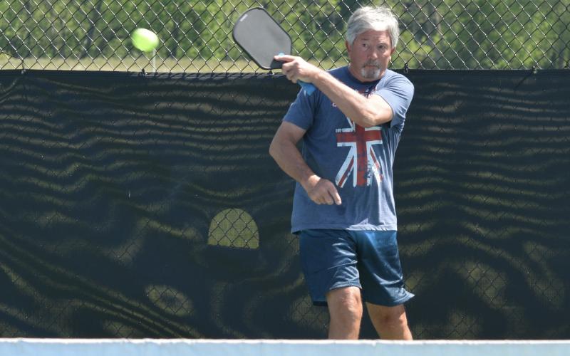 Photo by Sally Brock Simon Childs of Hayesville took Gold in the men’s singles Pickle Ball competition.