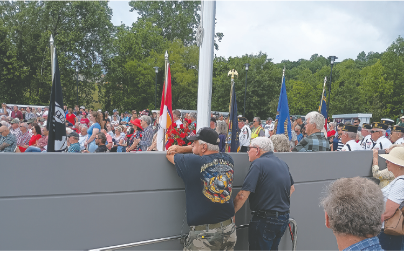 Lorraine Bennett • Clay County Progress Crowds fl ocked to the Clay County Veterans Park Memorial on May 26 to honor and remember those who died while defending our nation in the line of duty and to commemorate the opening of the new park. Crowd size was impossible to accurately count, but estimates put it at upwards of 500. After the ceremony many moved to the Black and Gold Center to enjoy a catered luncheon prepared by Epic.