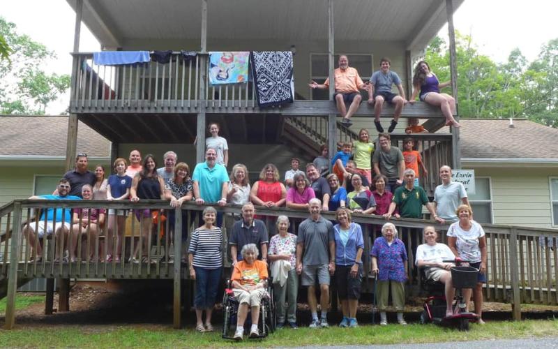Photo submitted by Hinton Center Hinton Center has accommodations for large and small groups, from lodge rooms, to cabins and large guest houses. A family demonstrates how lots of folks can stay together. The Joe Ervin Retreat House is popular for large retreat groups and family reunions.