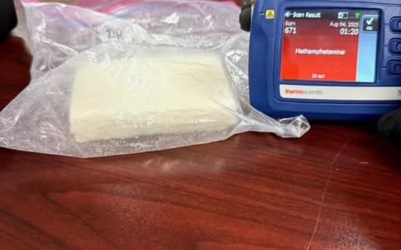 A block of meth and digital scale were also seized by Towns County Investigators.