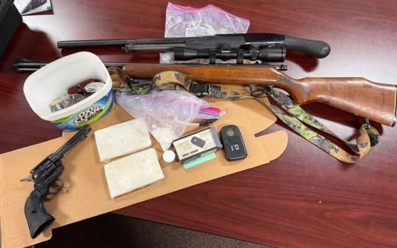 Two blocks of meth, a rifle and a revolver were seized by Clay County Sheriff’s office during the search of the residence.