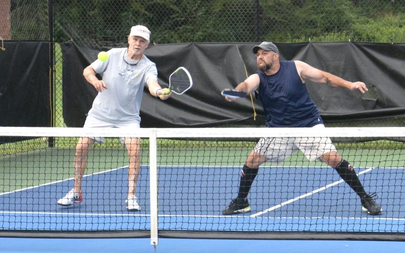 Lyndell Holt and Joe Abaton partner up as they compete in the championship bracket of the MLP Summer Ladder League. Abaton won first place and Holt tied for second with Scott Johnson.