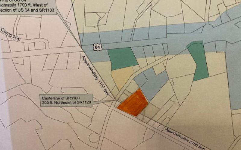 Marcia Barnes • Clay County Progress A vicinity map shows the location of property that JWJ of Clay County/Jacky Jones is requesting approval to rezone from R2 to C2 property.