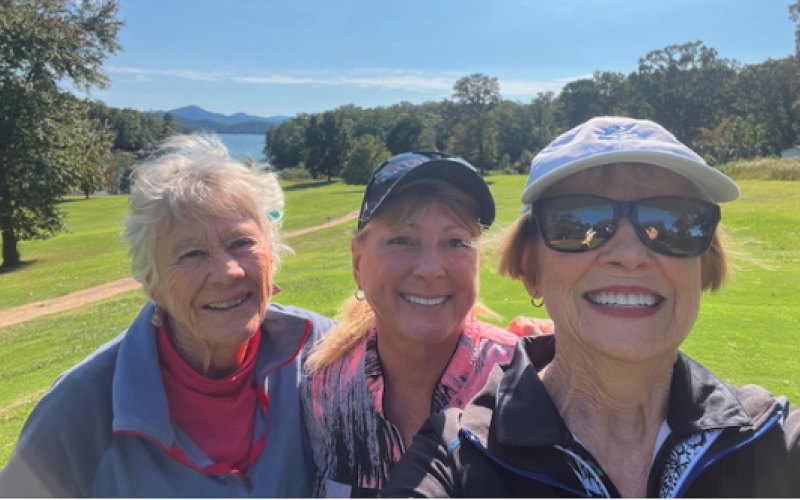 Bonnie Shore, Janean Yankowskas and Linda Robinson enjoy a day of golf.