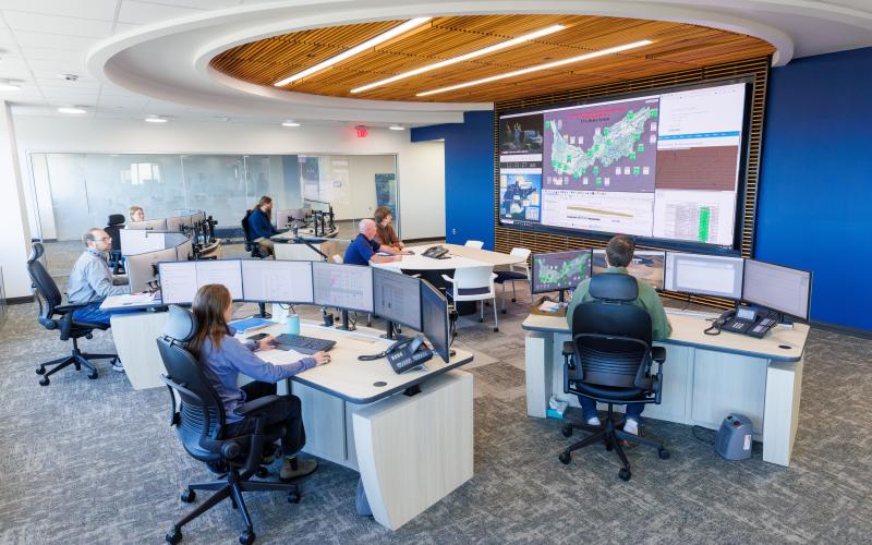 TVA • Photo The new River Forecast Center officially opened in September 2024 at the Tennessee Valley Authority Office Complex in downtown Knoxville. TVA staffs the center in real time 24/7.