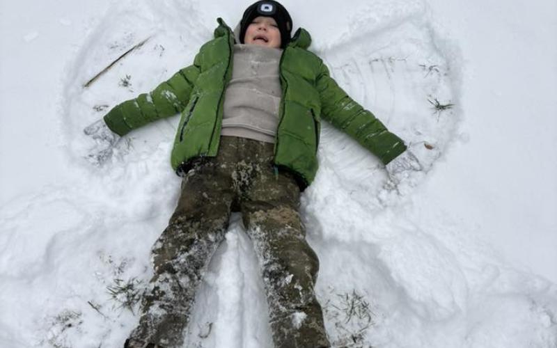 Braxton Danielson set the bar high for a perfect snow angel.