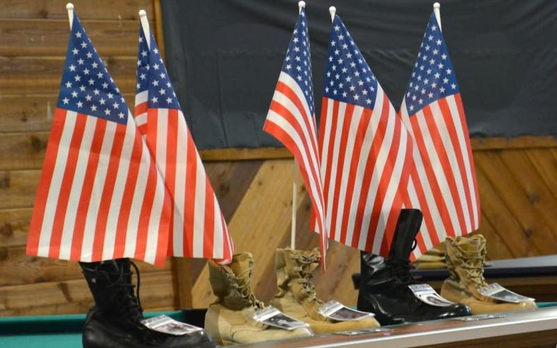 Boots on the Ground display recognizes each person from Clay County who lost their lives during military service.