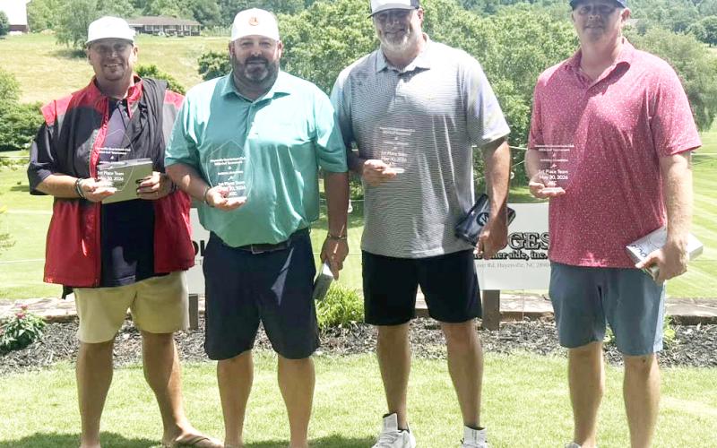 First place overall winners are, from left, Brandon Arrowood, Tim Hogsed, Frank Leatherwood and Curtis Phillips.