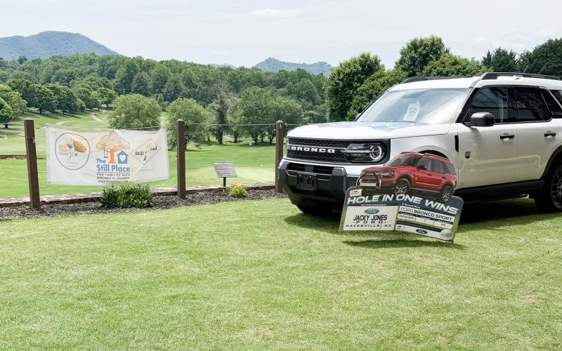 A 2026 Ford Bronco was up for grabs to anyone who was able to complete a hole in one. Thank you, Jacky Jones Ford of Hayesville for sponsoring.