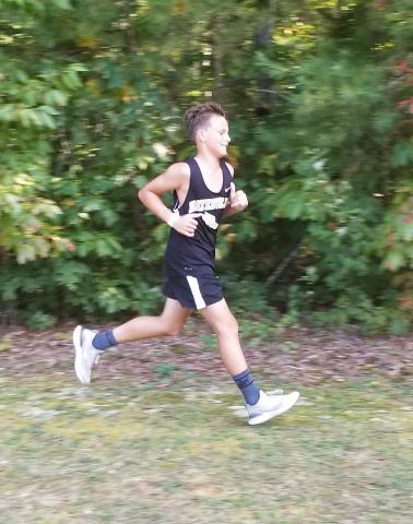 Lochlan Snowden maintains a steady pace in Hiwassee Dam.