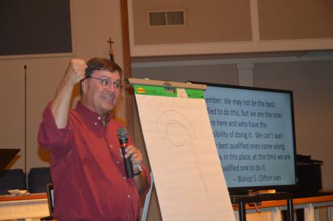 (Lorrie Ross • Clay County Progress) Former DEA agent and retired United Methodist pastor Dr. Barry Steiner Ball travels the country explaining the physiological reasons for opioid addiction to those who do not understand how so many are being impacted. On Tuesday, Nov. 5, he presented “Why it’s more than just saying no: How the brain responds to opioids” at Hayesville First United Methodist Church.