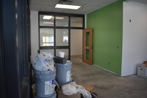 (Travis Dockery / Clay County Progress) A secured door will separate the office area from classrooms, allowing only staff access to the hallways.