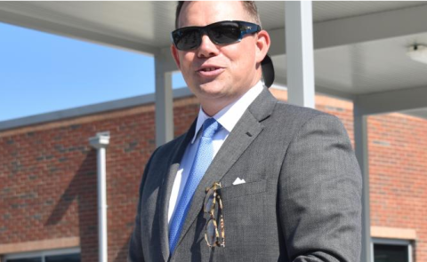 (Becky Long • Clay County Progress Clay County Schools)  Superintendent Dale Cole thanks everyone involved in the new primary school from start to finish including former and current county commissioners and school board members.