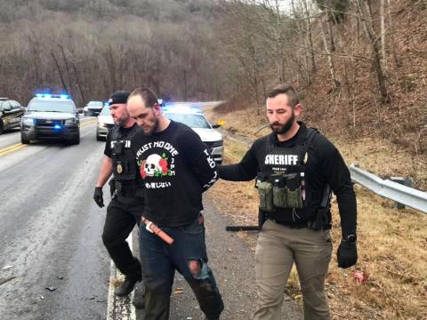 (The Southern Scoop) Macon County officers arrest Benjamin Dann Owens after he led law enforcement on a high speed chase Thursday, Jan. 7. Owens is currently under a $5 million secured bond in Haywood County Detention Center.