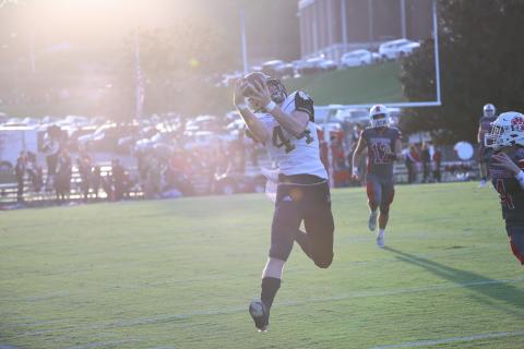 Kelli Graves • Clay County Progress Tight end Jake McTaggart snares a pass from quarterback Logan Caldwell for a first down.