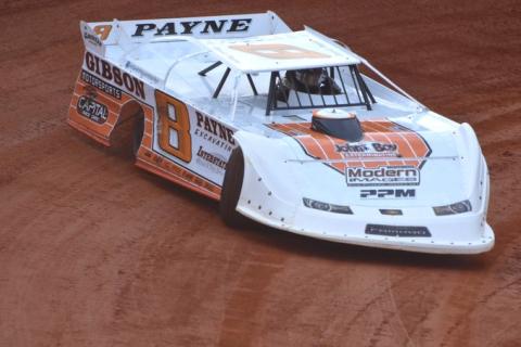 Travis Dockery • Clay County Progress David Payne rips up the clay in Brasstown on his way to his second consecutive “Tarheel Tune-Up” victory.