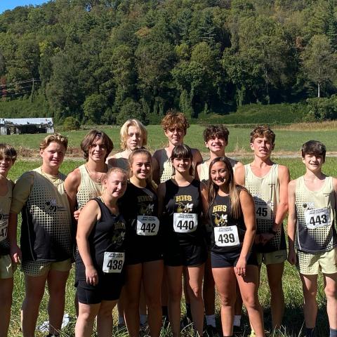 Image courtesy of coach Zach Moss * Hayesville's runners pause for a team photo at the SMC championship meet.