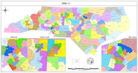 Redistricting maps proposed by the N.C. Redistricting Committee Chairman, Rep. Destin Hall, R-Caldwell