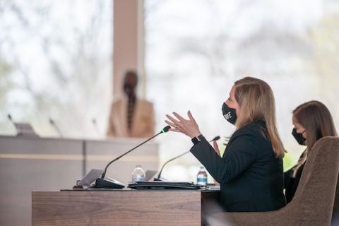 State Board of Elections director, Karen Brinson Bell, at a hearing in an N.C. Senate committee. (Carolina Journal file photo by Maya Reagan)