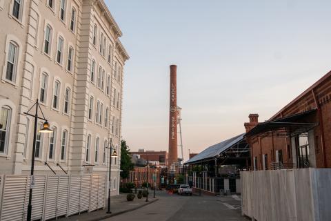  Lucky Strike tower in Durham, N.C. (Photo by Maya Reagan, Carolina Journal)