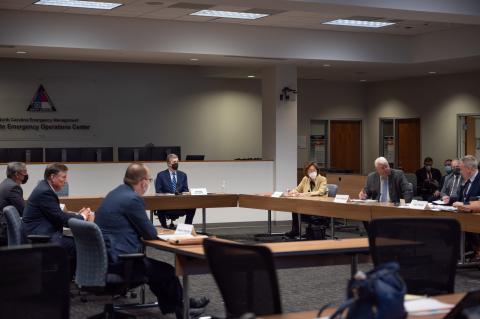  Gov. Roy Cooper and Council of State members at a monthly COS meeting. 