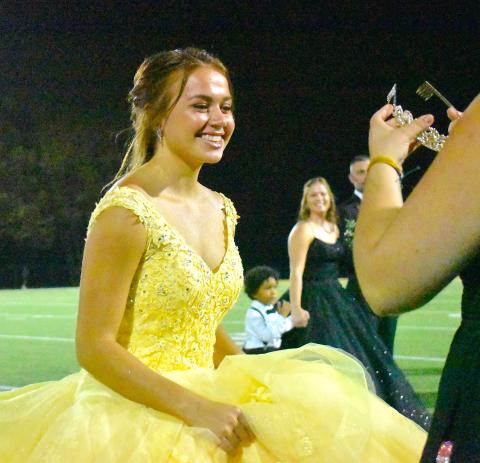 Hayesville High School’s Lila Roberts is crowned queen during the 2022 Homecoming ceremony at Frank R. Long Memorial Stadium where the Jackets lost a tough battle to Tuscola. Lila is the daughter of Jason and Anissa Roberts. See more photos from the ceremony on page A10. Game coverage is on B1.