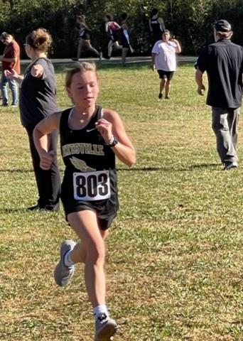 Marleigh Lowe competes in Robbinsville cross country.