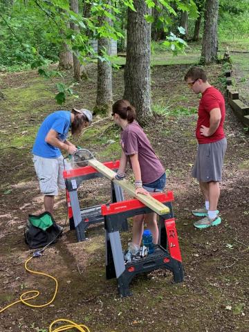 Summer 22 work team. One of the many mission teams at work during Hinton Center’s ten week summer missions season. At least 600 volunteers stayed and worked at the Clay County retreat center from the  end of May through Aug. 4. 
