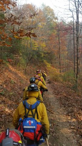 Firemen on the mountain during the Boteler Fire in November of 2016.