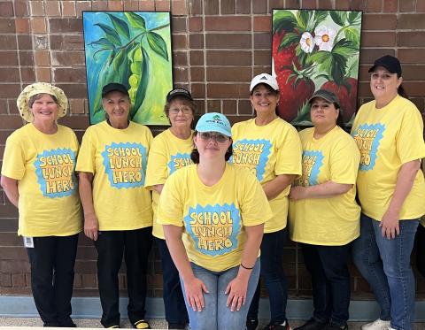 School Lunch Hero: main campus: Susan Coffey, Kathryn Rogers, Roberta Ledford, Ciera Zangara, Georgia Cline, Chrisey Bryant and  Gayla Shepherd.