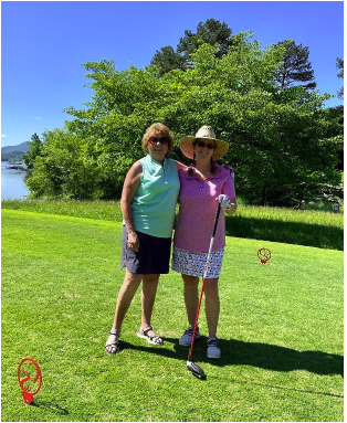 Vicky Healy President and Mary Mott, tournament chair.