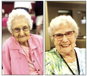 Ruth Penland, left, and Sue Crittenden, right, will have a drop-in celebration for  their birthdays from 2-4 p.m. Saturday, June 17 at First Baptist Church in Swannanoa, N.C. Penland will be 105 on June 18 and Crittenden will be 100 on August 2. Anyone who would like to attend will be welcomed. The family requests no gifts.
