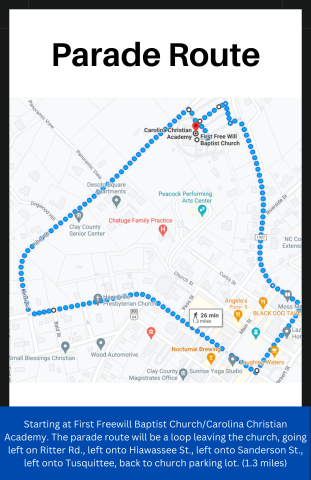 Fourth of July Parade Route